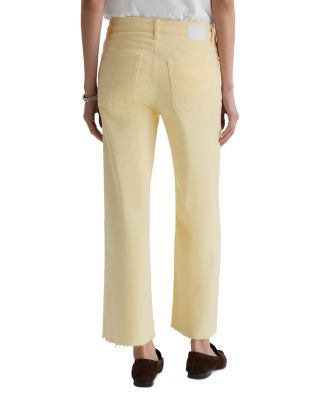 Saige High Rise Wide Leg Crop Jeans in Sunlight Yellow