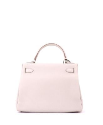 Kelly 28 Handbag Light Togo with Palladium Hardware