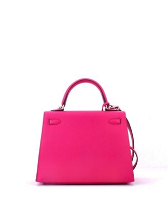 Kelly 25 Handbag Pink Epsom with Palladium Hardware