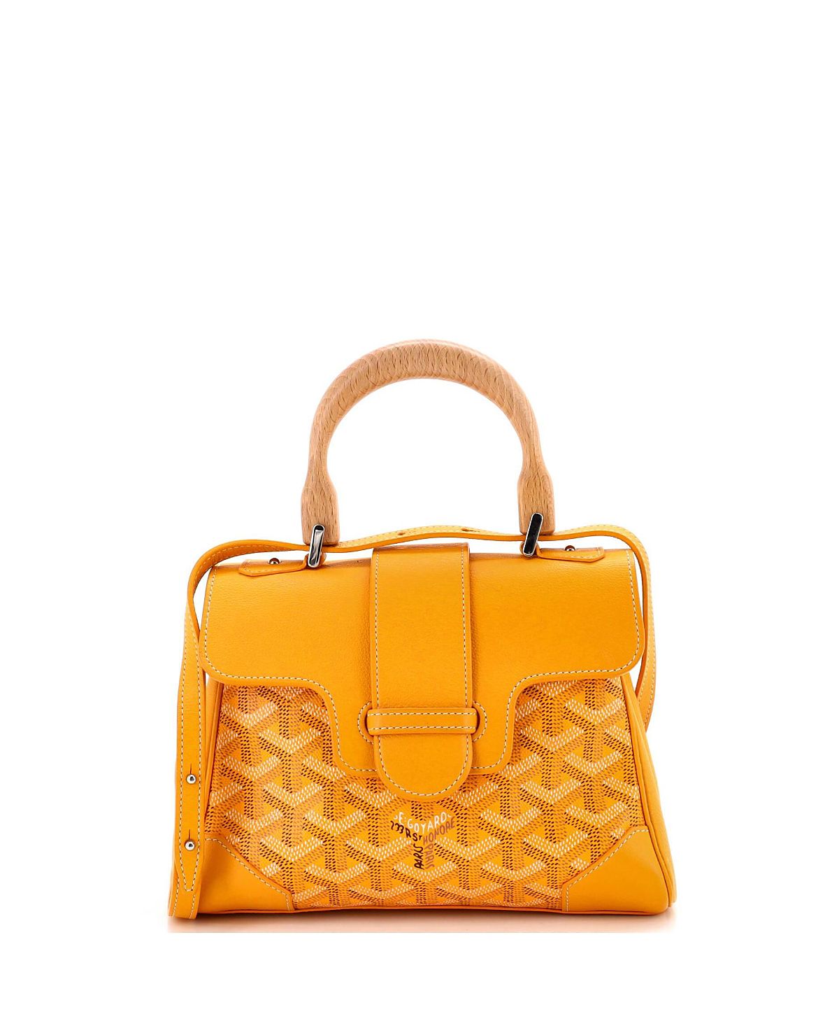 Pre-Owned Goyard Mini Saigon Top Handle Bag Coated Canvas with Leather