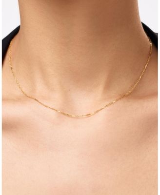 Solid Yellow Gold Singapore Chain Necklace