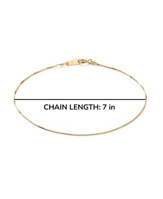 Solid Yellow Gold Mini Box Chain Bracelet