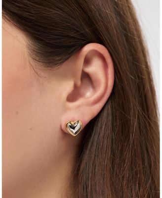 Lev Stud Two Tone Earrings