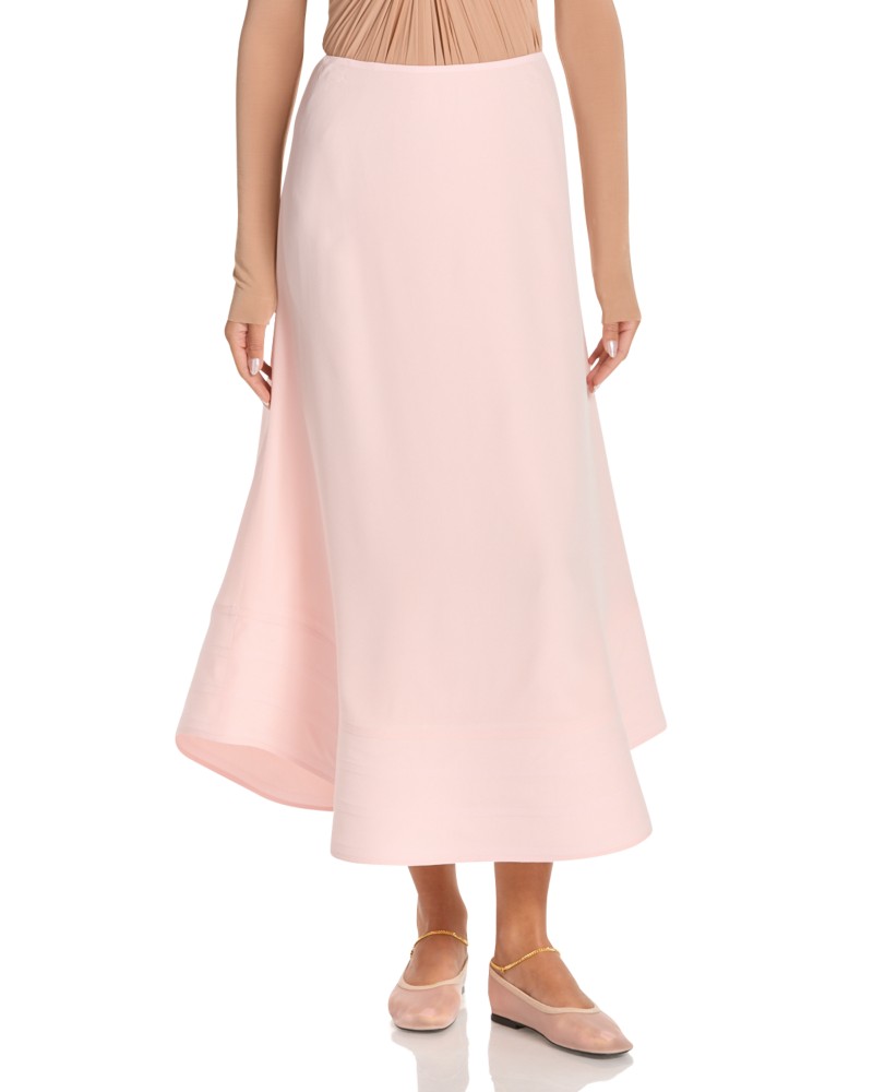 Stella McCartney Silk Midi Skirt in Ballet Pink