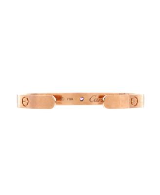  Love Cuff Bracelet 18K Rose Gold with Pink Sapphire