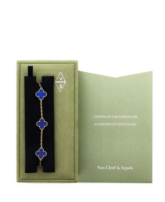  Vintage Alhambra 5 Motifs Bracelet 18K Gold and Agate