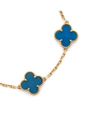  Vintage Alhambra 5 Motifs Bracelet 18K Gold and Agate