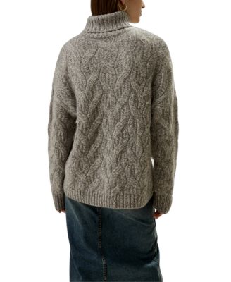  Cable-Knit Cashmere Turtleneck Sweater