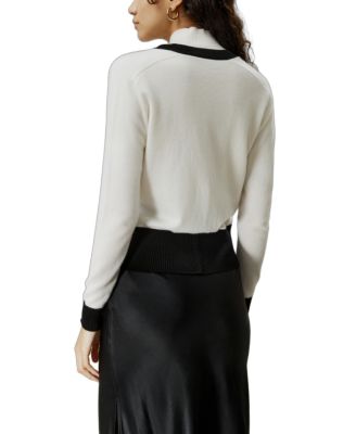  Gemini Cashmere Cardigan With Contrasting Hem