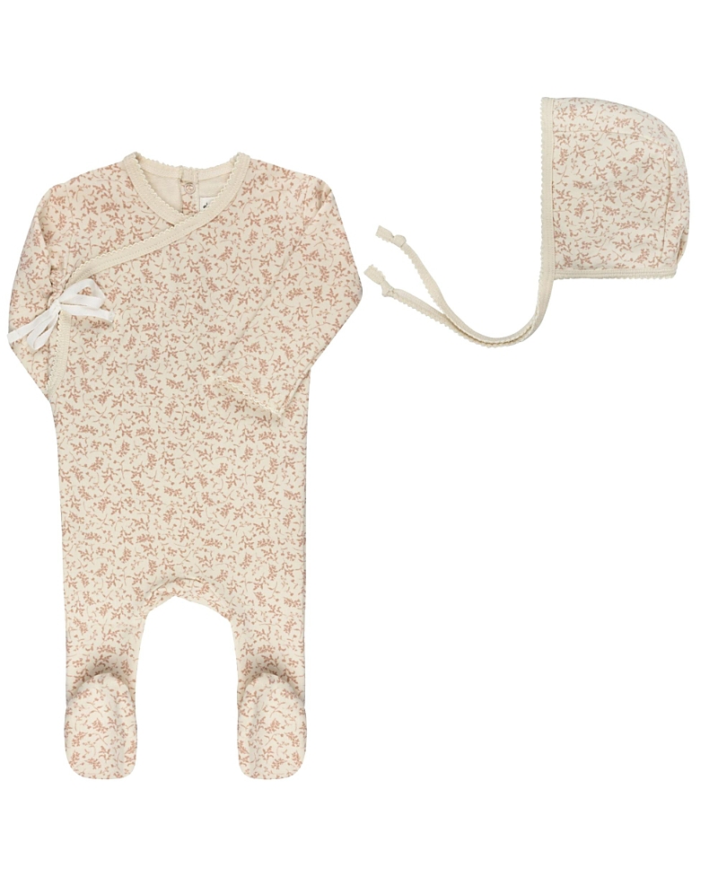 Ely's & Co. Unisex Modal French Terry Vine Collection Footie + Bonnet - Baby
