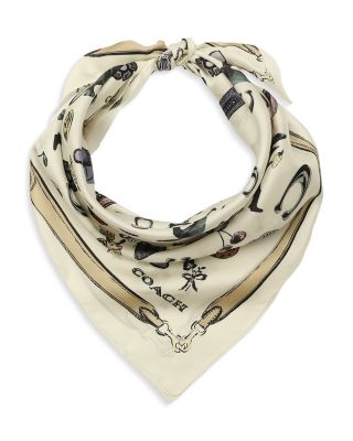 Iconic Motifs Printed Silk Square Scarf