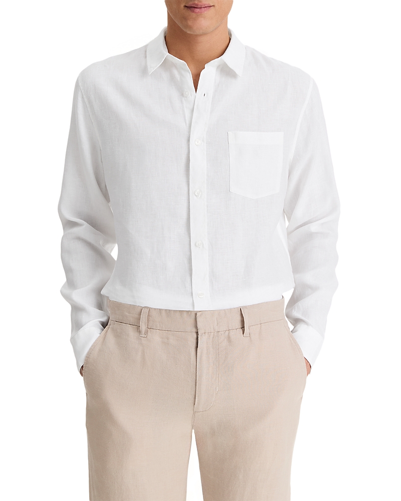 Vince Solid Linen Button Down Shirt