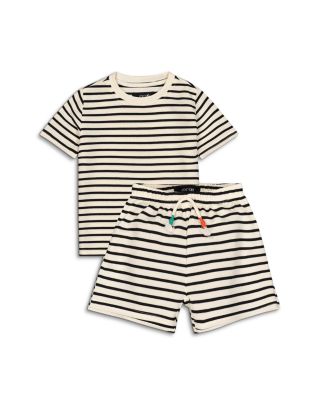 Boys' Striped Short Sleeved Tee & Knit Shorts - Little Kid  