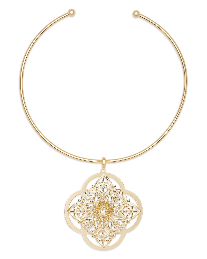 Ramy Brook Laya Crystal Filigree Structured Pendant Necklace, 5.19 x 4.92