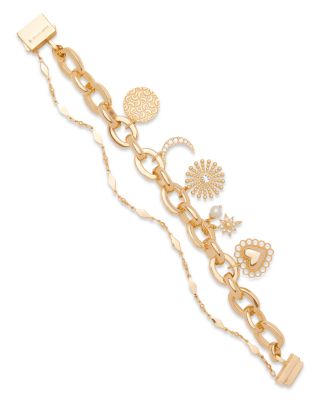 Sara Crystal & Imitation Pearl Charm Bracelet 