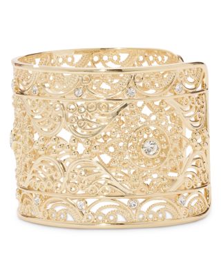 Laya Crystal Filigree Cuff Bracelet
