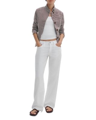 Saige High Rise Straight Jeans in White