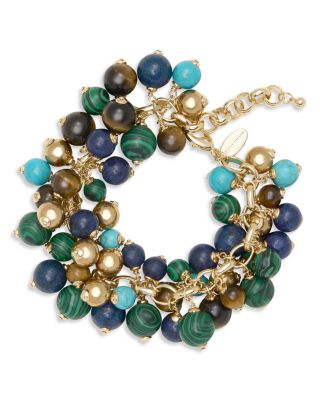 Sienna Mixed Stone Shaky Bead Statement Bracelet