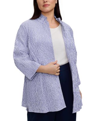 Carolina Jacquard Dot Crinkle 3/4 Sleeve Shirt Jacket