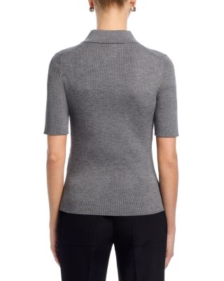 Wool Short Sleeve Polo T Shirt