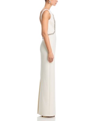 Riley Boat Neck Open Back Gown