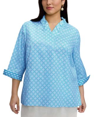 Tammy 3/4 Sleeve Geo Lattice Shirt