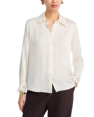 Clarise Silk Eyelet Blouse