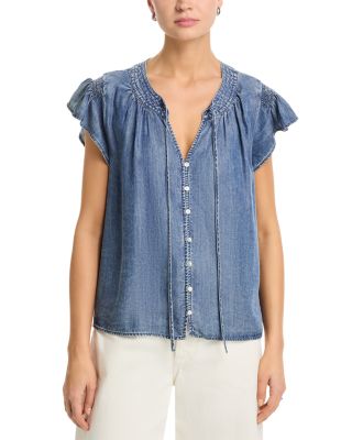 Aviva Flutter Sleeve Blouse