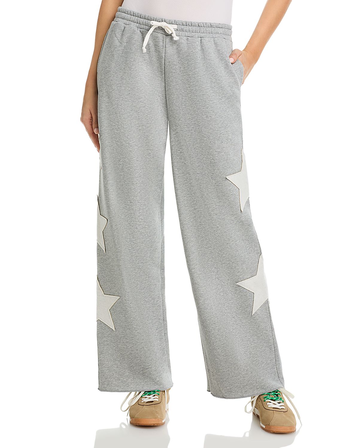 Vintage Havana Moon Grey Reverse Terry Wide Leg Pants