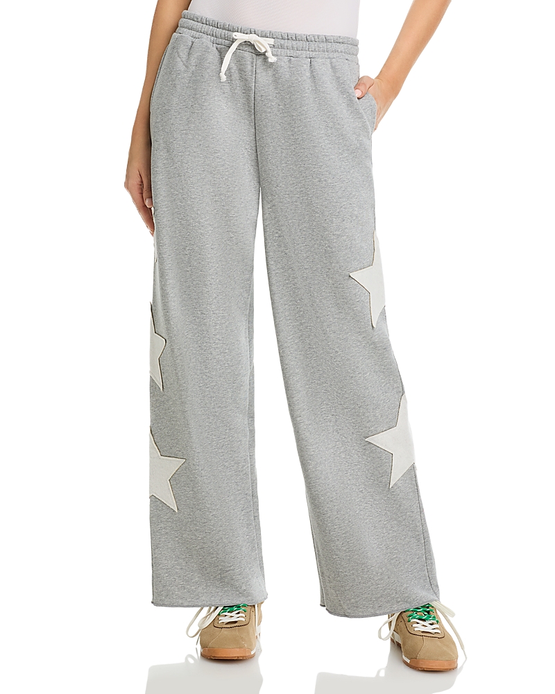Vintage Havana Moon Grey Reverse Terry Wide Leg Pants