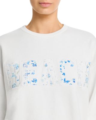 Mixed Floral Appliqu&eacute; Crewneck Sweatshirt