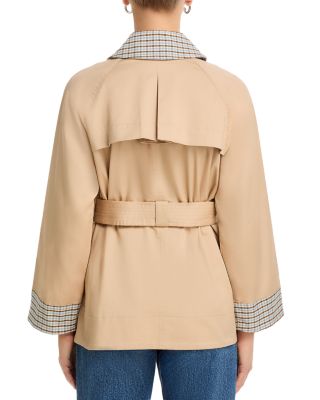 Lucien Plaid Trim Double Breasted Jacket