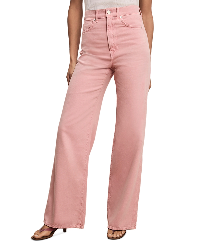 Veronica Beard Taylor High Rise Wide Leg Jeans in Petal