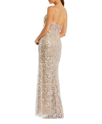 Embellished Mesh Sleeveless Bustier Gown