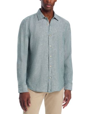 Yarn-Dyed Standard Fit Linen Shirt in Sawgrass - Exclusive