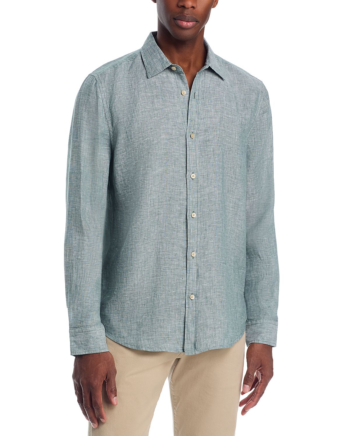 The Men's Store at Bloomingdale's Yarn-Dyed Standard Fit Linen Shirt