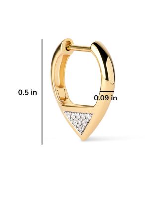 Solid Yellow Gold Lab-Grown Diamond Trillion Hoops