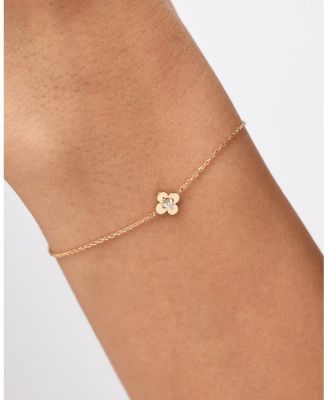 Solid Yellow Gold Mini Flower Bracelet