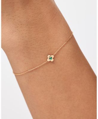 Solid Yellow Gold Mini Flower Bracelet