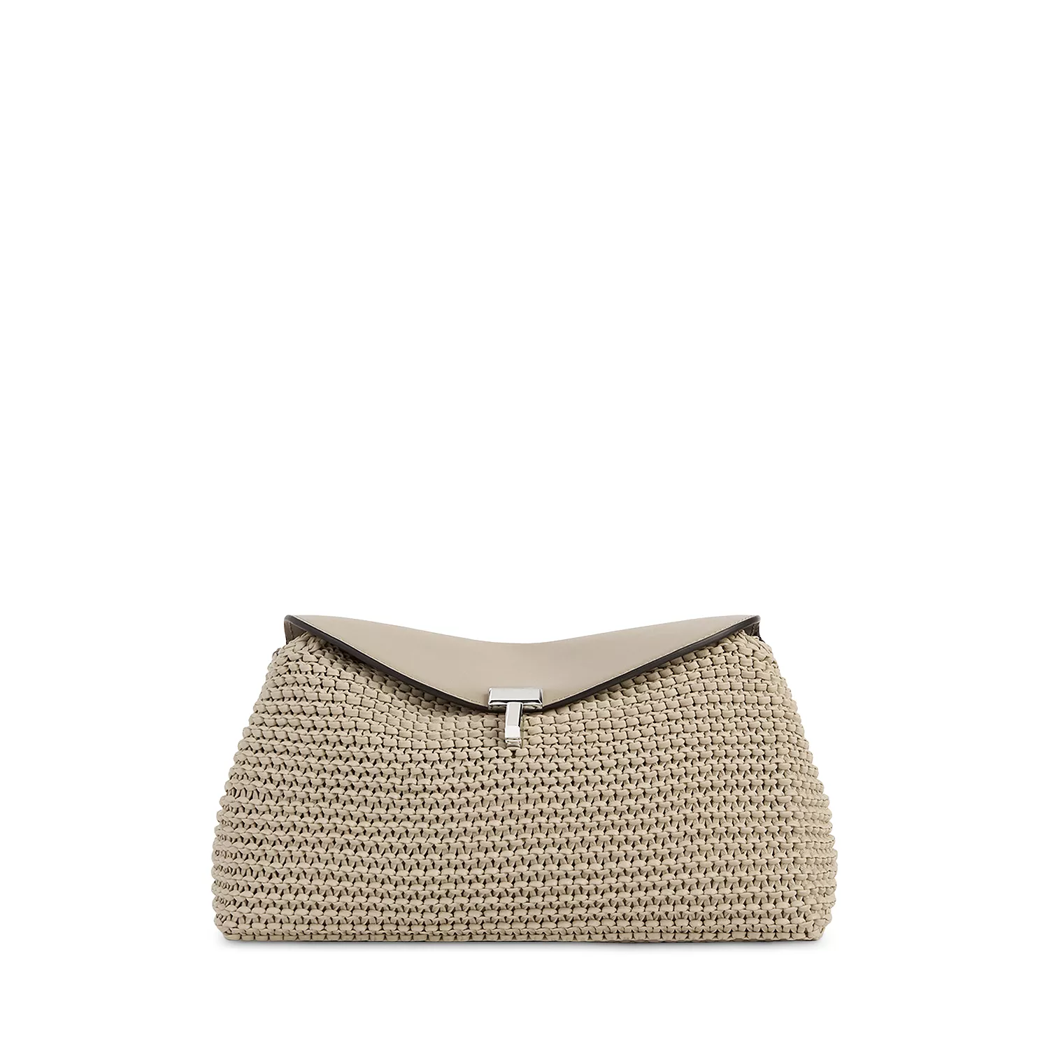 Toteme T-Lock Woven Leather Convertible Clutch