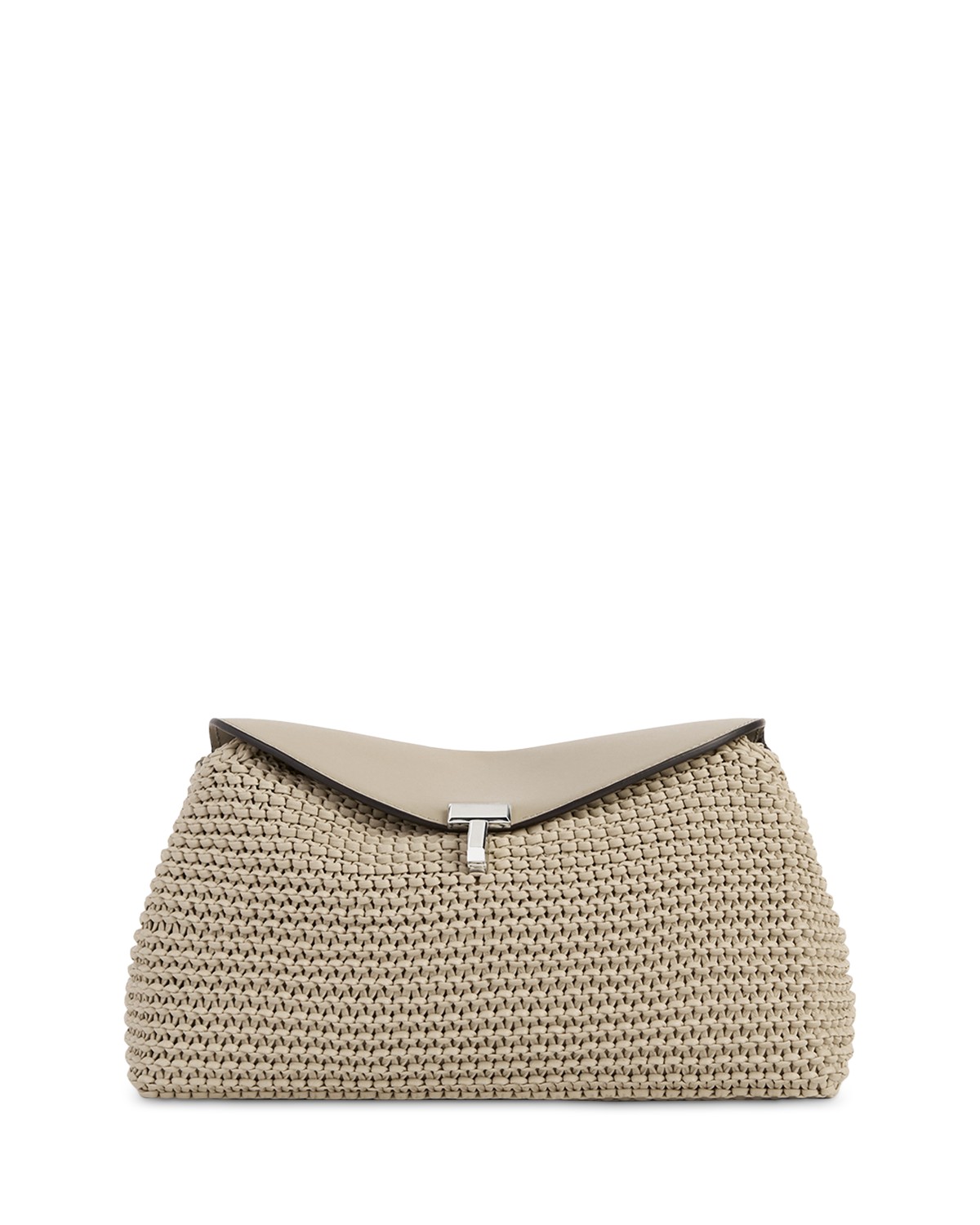 T-Lock Woven Leather Convertible Clutch