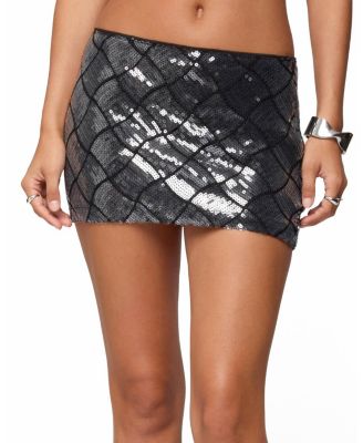 Stajie Diamond Sequin Mini Skirt
