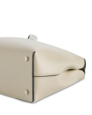 T-Lock Smooth-Leather Convertible Clutch in Milk
