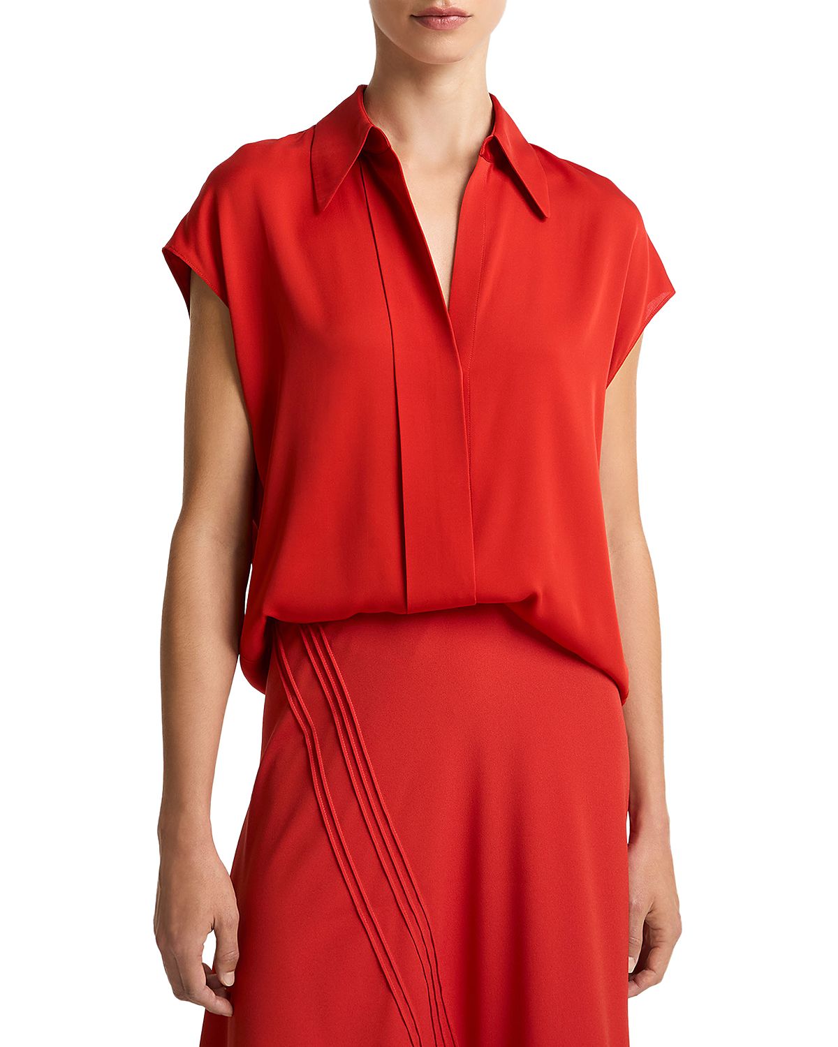 Vince Button Front Cap Sleeve Top