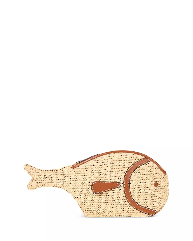 Staud Pesce Raffia Clutch