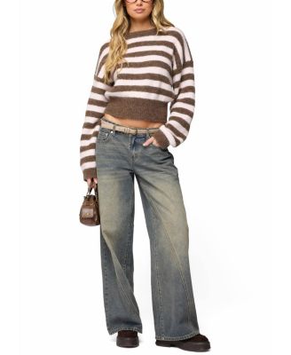 Penelope Fuzzy Striped Sweater