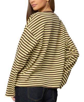 Jodie Oversized Striped Long Sleeve Top
