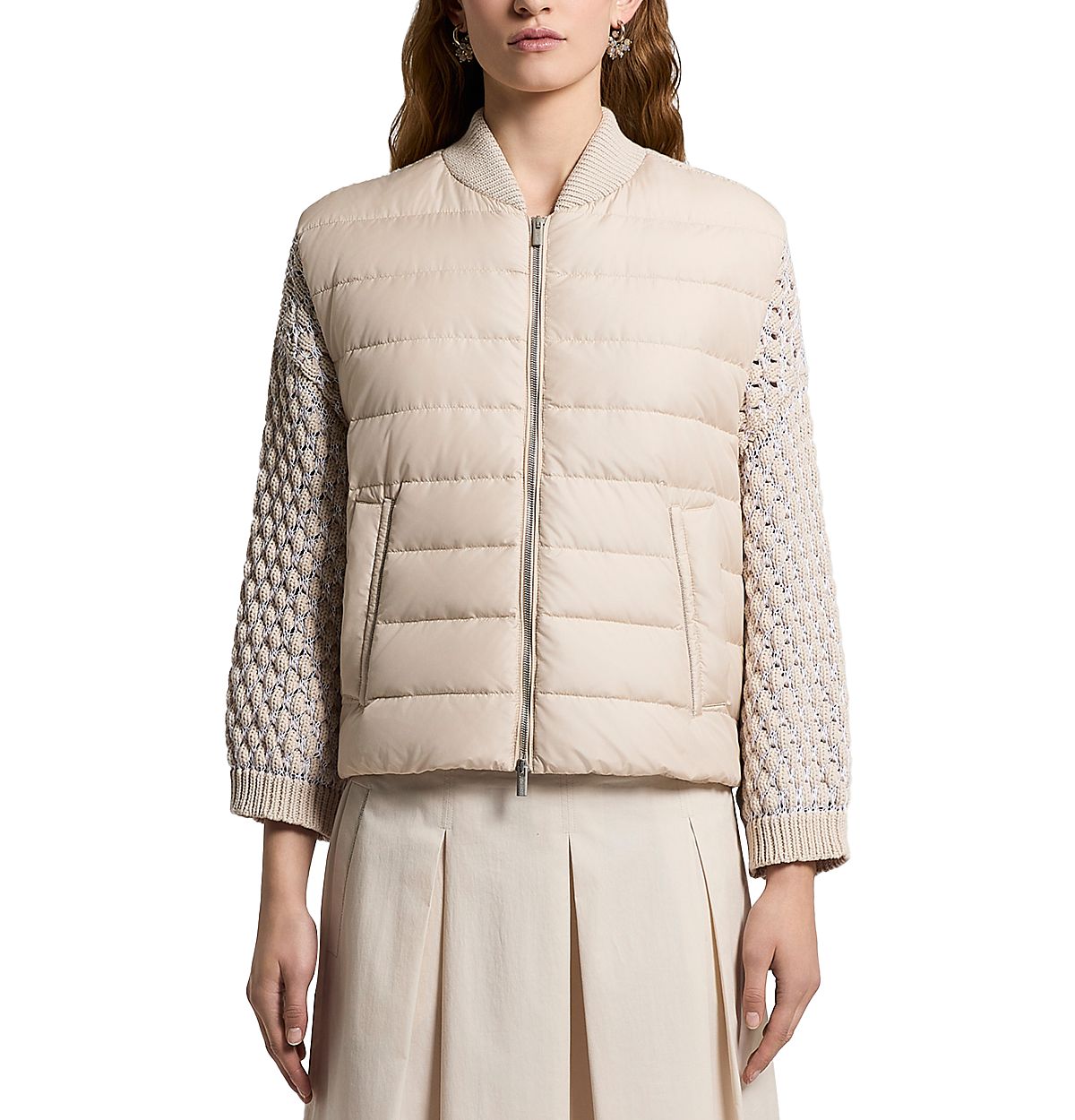 Peserico Bomber Collar Puffer Vest
