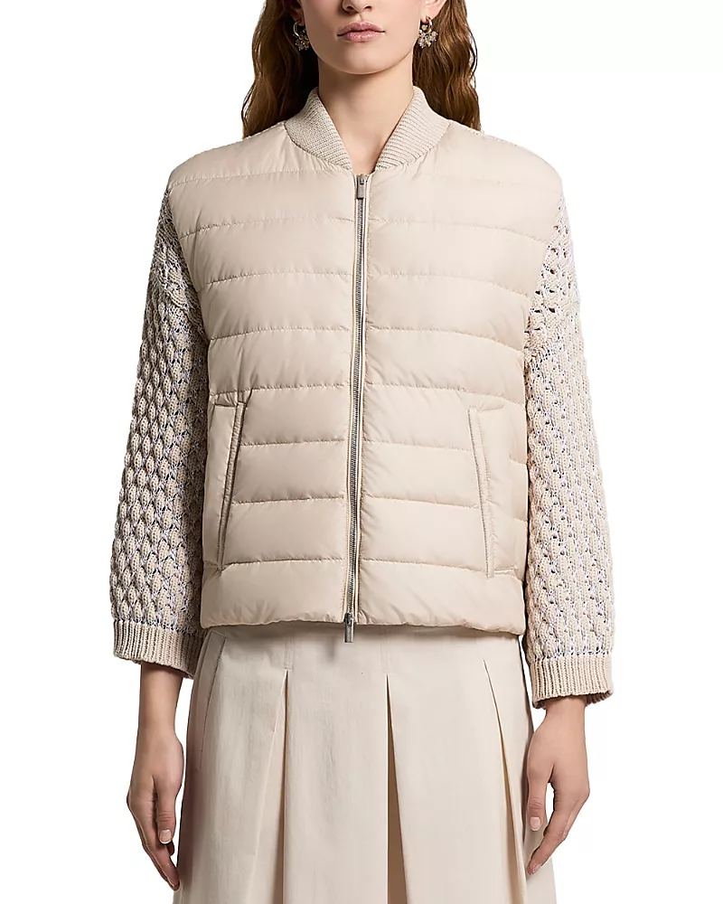 Peserico Bomber Collar Puffer Vest