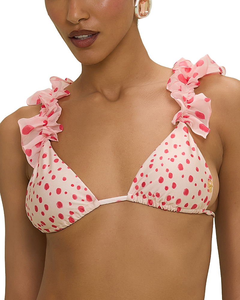 PatBO Peony Polka Dot Bikini Top